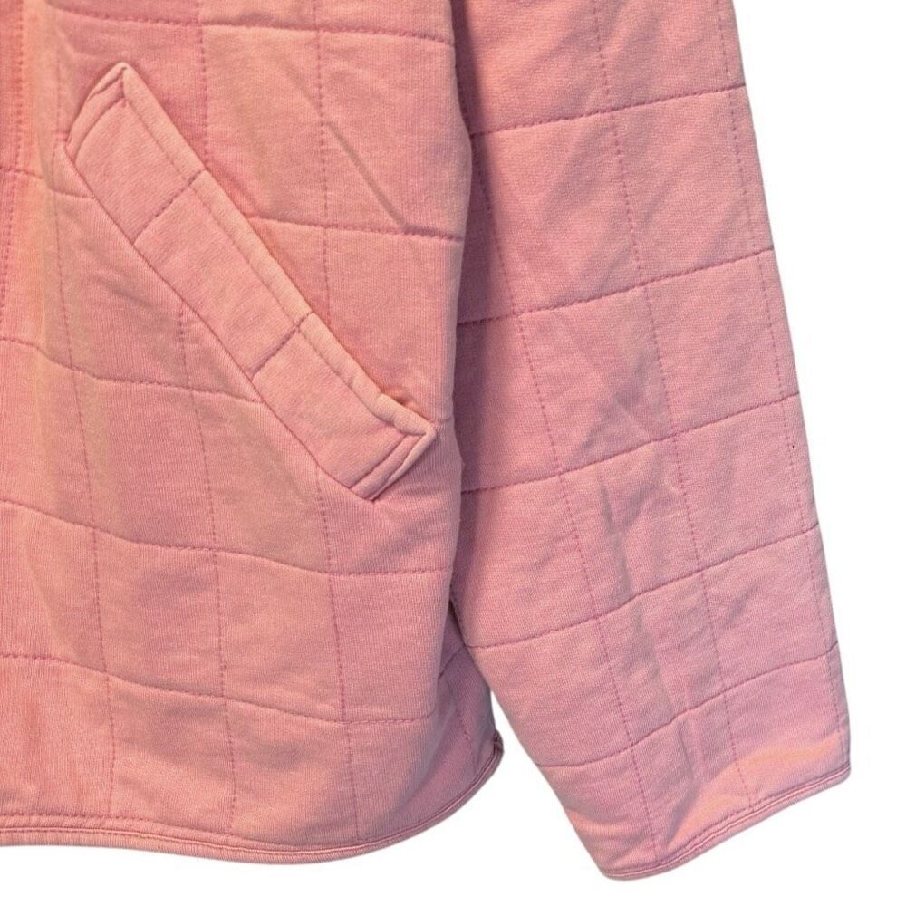 Dusty Rose Pink Quilted Zip Up Dropped Shoulder Jacket Large NEW - Davi & Dani - Picture 5 of 11